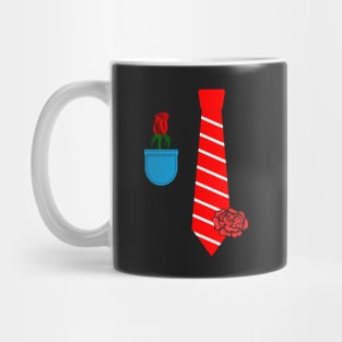 Valentine tie with rose in pocket funny lazy valentines costume Mug